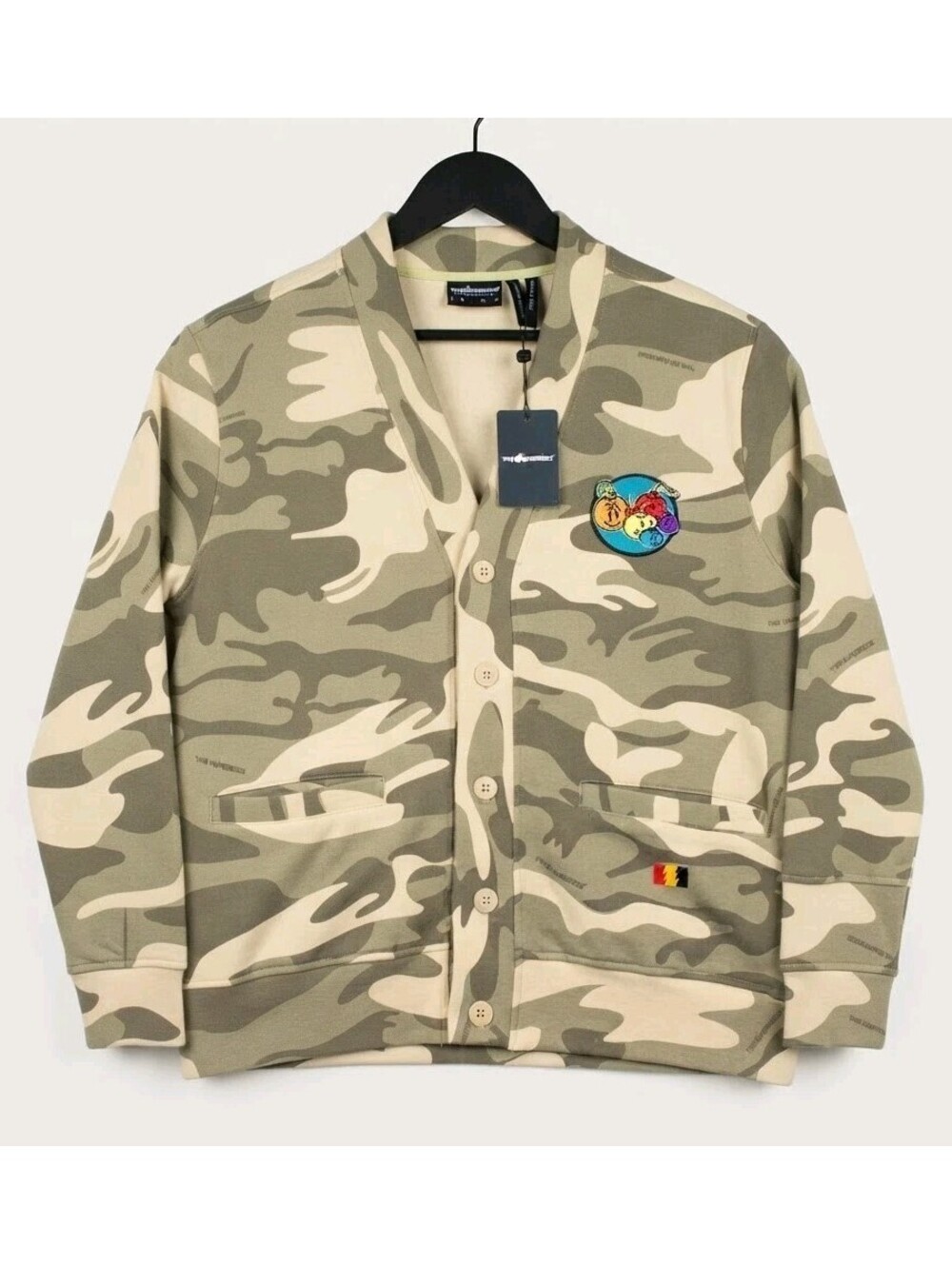 NWT The Hundreds Mens XL Camo Fleece Cardigan Wildfire Adam Bomb Jacket New 537